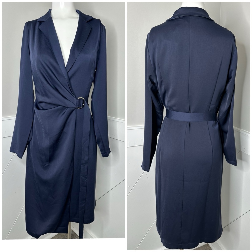 ROEYSHOUSE NAVY BLUE WRAPSTYLE DRESS-NWT-SIZE XL